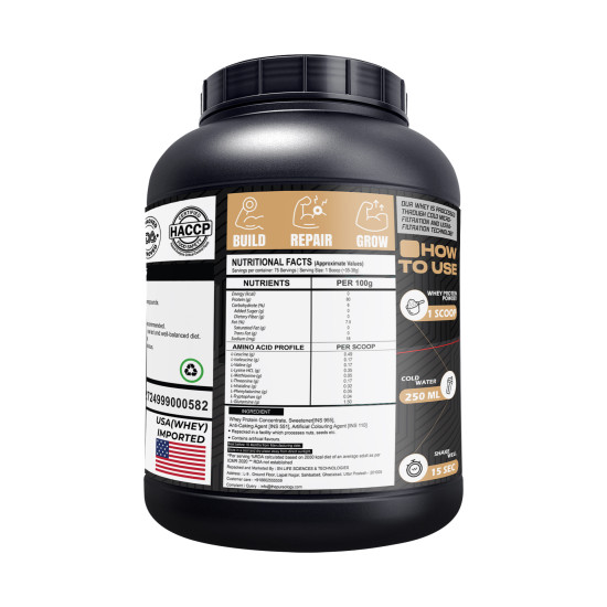 Whey Concentrate Protien | 5000mg EAA | 3000mg L-Glutamine Whey Protein (2.5 kg, Cream and Cookies) Whey Concentrate Protien | 5000mg EAA | 3000mg L-Glutamine Whey Protein (2.5 kg, Cream and Cookies)