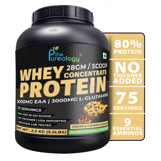 Whey Concentrate Protien | 5000mg EAA | 3000mg L-Glutamine Whey Protein (2.5 kg, Cream and Cookies) Whey Concentrate Protien | 5000mg EAA | 3000mg L-Glutamine Whey Protein (2.5 kg, Cream and Cookies)