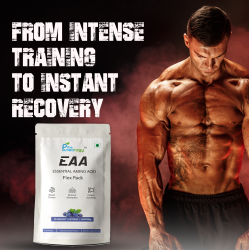 thePureology EAA Essential Amino Acid, Blueberry Flavour, 5000mg, 20 Servings, 100g