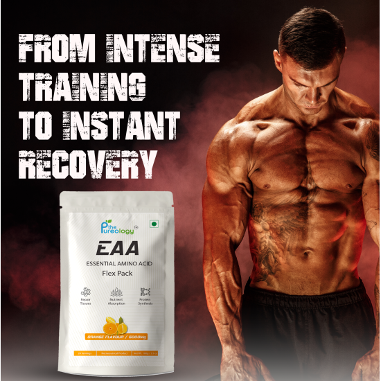 thePureology EAA Essential Amino Acid, Orange Flavour, 5000mg, 20 Servings, 100g