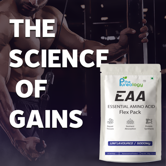 thePureology EAA Essential Amino Acid, Unflavoured, 5000mg, 20 Servings, 100g