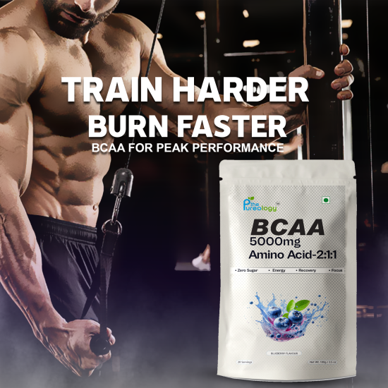 thePurology BCAA 5000mg Amino Acid-2:1:1 Supplement, Blueberry Flavour, 20 Servings, 100g thePurology BCAA 5000mg Amino Acid-2:1:1 Supplement, Blueberry Flavour, 20 Servings, 100g