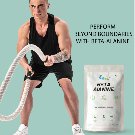 thePureology Beta Alanine Unflavoured Supplement, 5000mg, 20 Servings, 100g thePureology Beta Alanine Unflavoured Supplement, 5000mg, 20 Servings, 100g