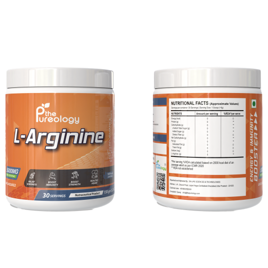 thepureology L-Arginine Supplement, 5000mg, 30 Servings 150 grams, Unflavoured