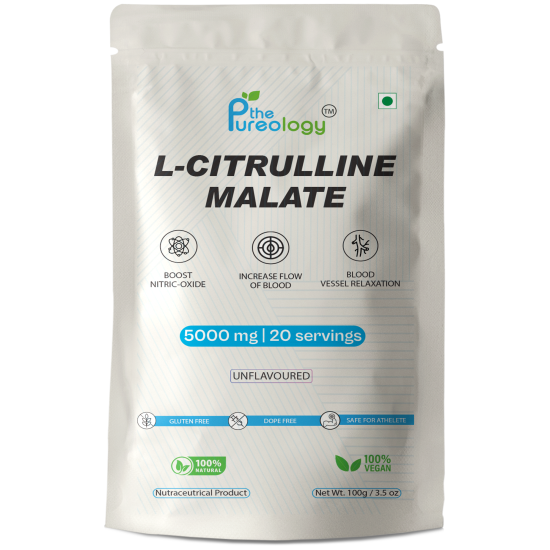 thePureology, L Citrulline Malate powder, 5000 mg, 20 Servings, Unflavoured,100 g thePureology, L Citrulline Malate powder, 5000 mg, 20 Servings, Unflavoured,100 g