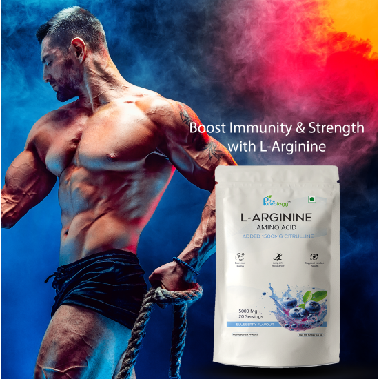 thePureology L-Arginine 3500mg + Citrulline Malate 1500 Mg, 20 Servings, Blueberry Flavour, 100 grams thePureology L-Arginine 3500mg + Citrulline Malate 1500 Mg, 20 Servings, Blueberry Flavour, 100 grams