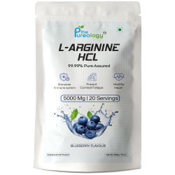 thePureology L-Arginine HCL, 20 Servings, Blueberry Flavour, 100 grams