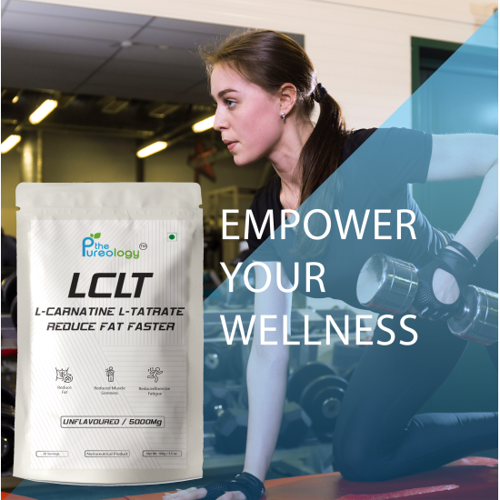 thePureology L-Carnitine & L-Tartrate LCLT Unflavoured Supplement, 5000mg per Serving, 20 Servings, 100gm