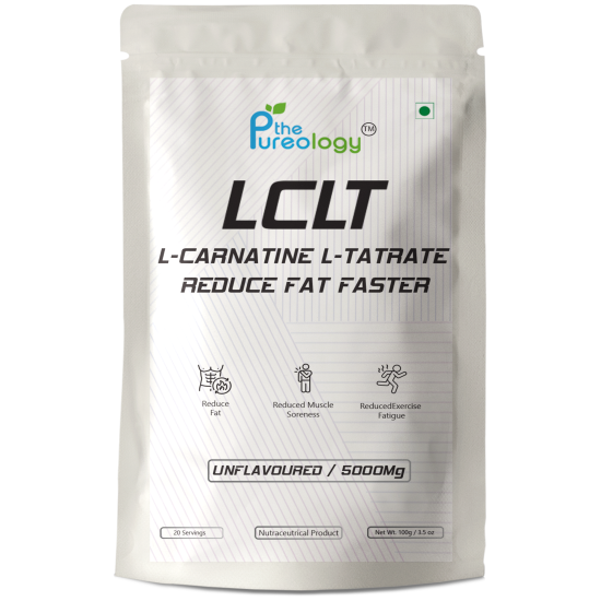 thePureology L-Carnitine & L-Tartrate LCLT Unflavoured Supplement, 5000mg per Serving, 20 Servings, 100gm