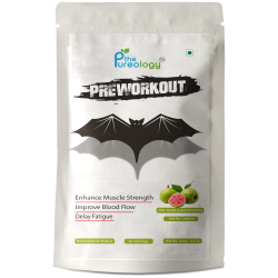 thePureology Pre-Workout Caffeine 300 Energy Supplement Powder for Men, Women | Helps in increasing Performance, Focus and Endurance Pink Guava Flavour, 20 Servings, 100g