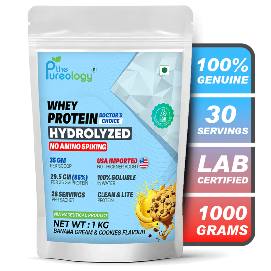Whey Protein Hydrolyzed   (1 kg,  Banana, Cream and Cookies)