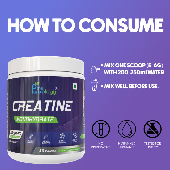 thepureology Creatine Monohydrate Micronized (150gm, Unflavoured) thepureology Creatine Monohydrate Micronized (150gm, Unflavoured)