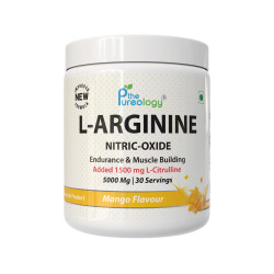 thepureology L-Arginine HCL + Base | 150g | Mango Flavour  (5000 mg)