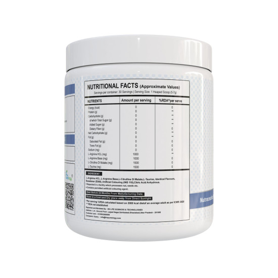 thepureology L-Arginine HCL + Base | 150g | Blueberry Flavour (5000 mg) thepureology L-Arginine HCL + Base | 150g | Blueberry Flavour (5000 mg)