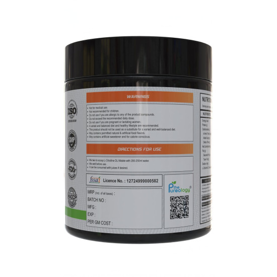 thepureology L-Citrulline DL-Malate Jar   (150 g, Orange)