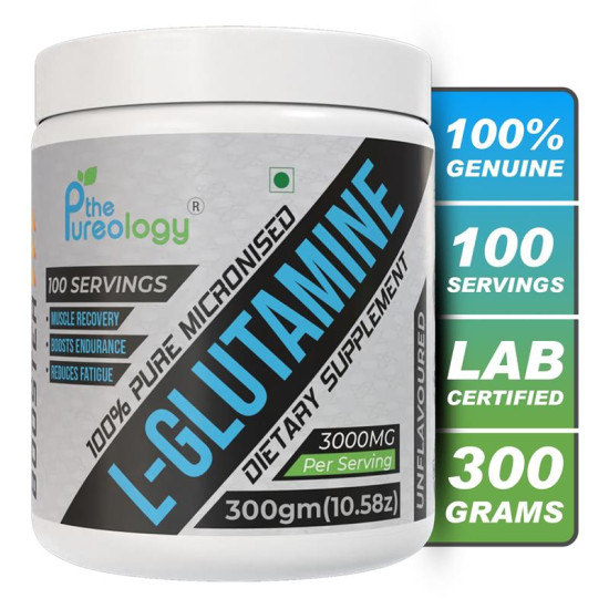 thepureology 100% Pure For Muscle Recovery Glutamine (300 g, Unflavoured) thepureology 100% Pure For Muscle Recovery Glutamine (300 g, Unflavoured)