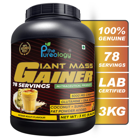 thepureology Giant Mass Gainer Weight Gainers/Mass Gainers (3 kg, Kesar Kulfi) thepureology Giant Mass Gainer Weight Gainers/Mass Gainers (3 kg, Kesar Kulfi)