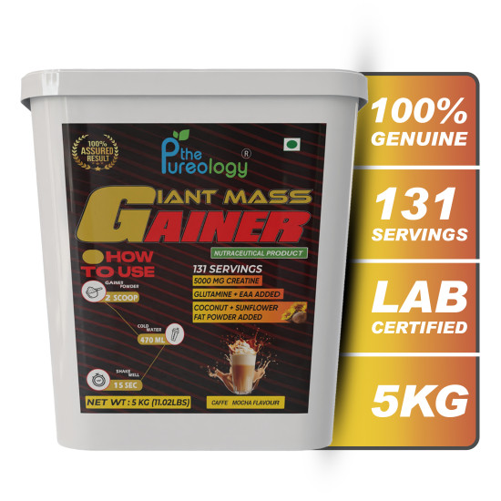 thepureology Giant Mass Gainer Weight Gainers/Mass Gainers (5 kg, Caffe Mocha) thepureology Giant Mass Gainer Weight Gainers/Mass Gainers (5 kg, Caffe Mocha)