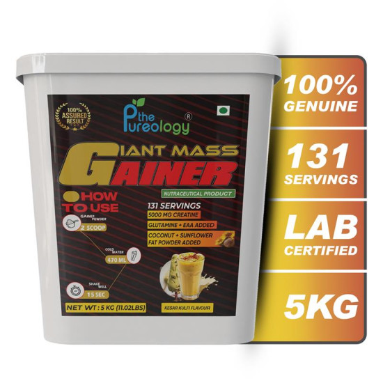 thepureology Giant Mass Gainer Weight Gainers/Mass Gainers  (5 kg, Kesar Kulfi)