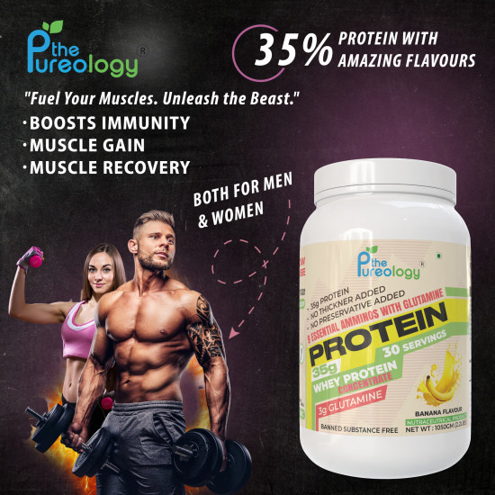 thepureology Protien | Whey Concentrate Whey Protein (1050 g, Banana) thepureology Protien | Whey Concentrate Whey Protein (1050 g, Banana)