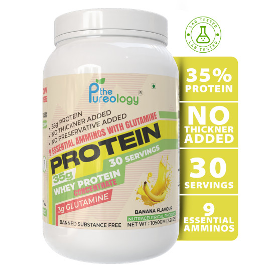 thepureology Protien | Whey Concentrate Whey Protein (1050 g, Banana) thepureology Protien | Whey Concentrate Whey Protein (1050 g, Banana)