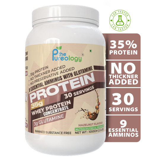 thepureology Protien | Whey Concentrate Whey Protein (1050 g, Hazelnut ) thepureology Protien | Whey Concentrate Whey Protein (1050 g, Hazelnut )