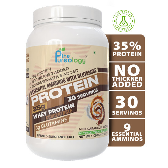 thepureology Protien | Whey Concentrate Whey Protein  (1050 g, Milk Caramel )